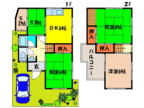 箕面２丁目貸家の物件間取画像